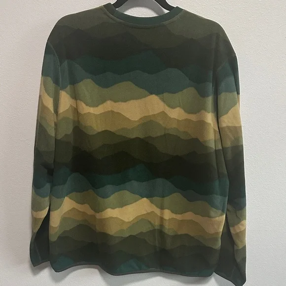 Eddie Bauer Green Layered Wave Crewneck - Picture 8 of 8